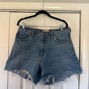 Abercrombie & Fitch Light Blue Distressed Jean Shorts